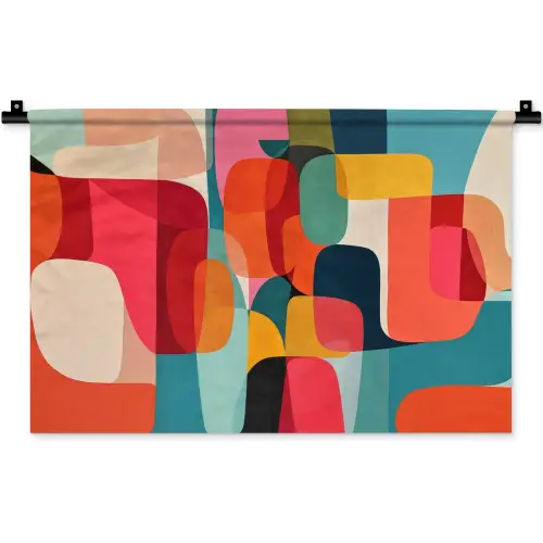 Vormen - Kleurrijk - Abstract - Vlakken Wandkleed katoen klein -zz3d