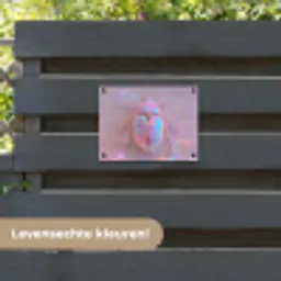Kever - Metallic - Lichteffect - Roze tuinposter los doek klein -sfeer3