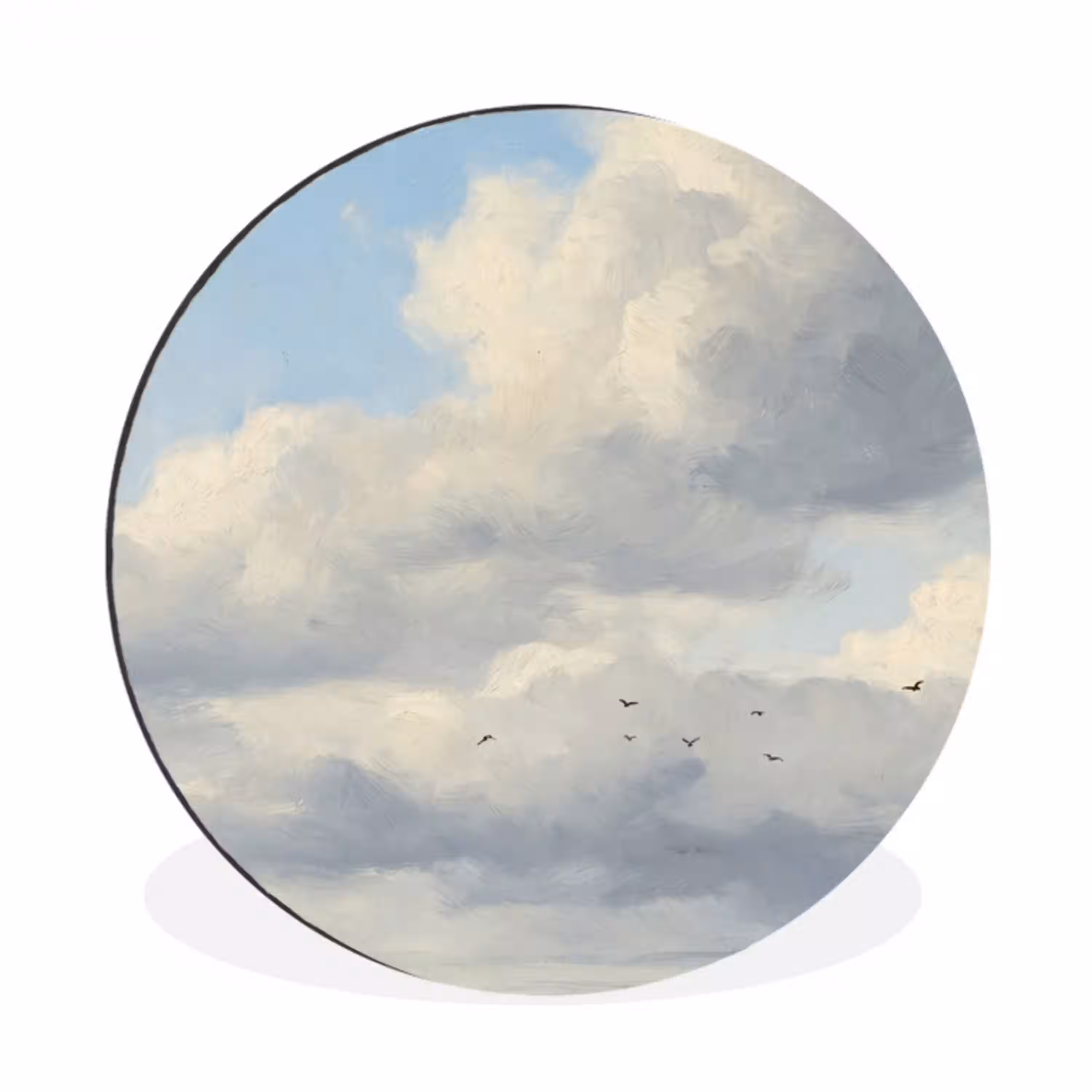 Lucht - Wolken - Natuur - Klassiek - Blauw Wandcirkel aluminium klein -3d