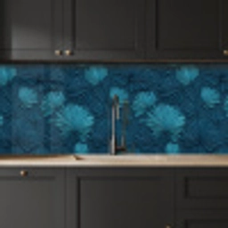 Bladeren - Reliëf - Patroon - Oceaanblauw - Modern keuken achterwand 2 middel 871 -sfeer1