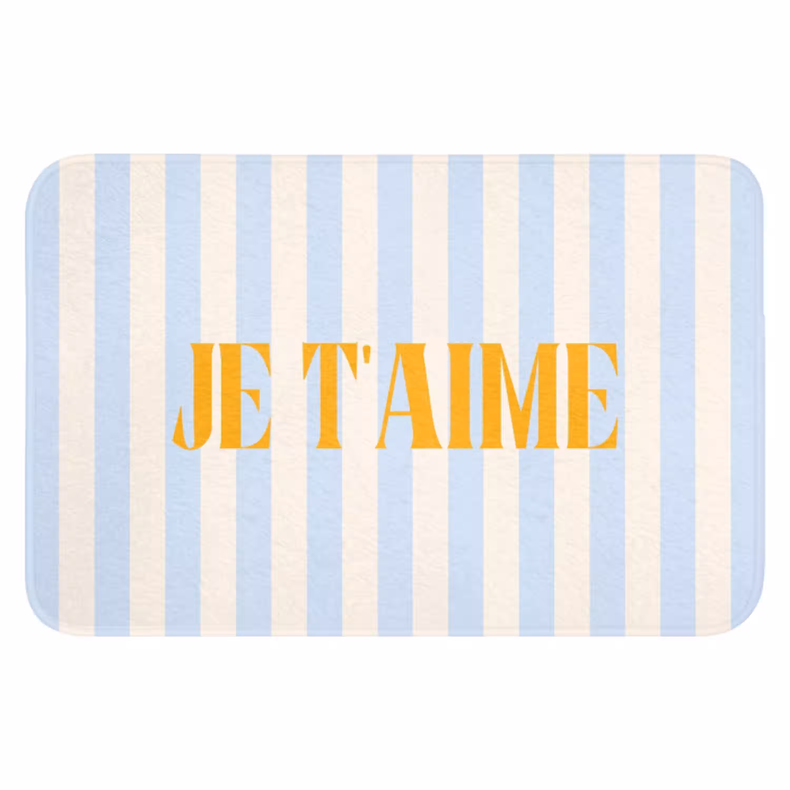 Oranje - Blauw - Strepen - Je t'aime WCmat klein -3d