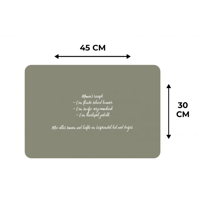 Quotes - Ma - Spreuken - Mama's recept - Koken Placemat vinyl groot -specs