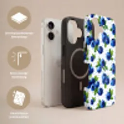 Bessen - Patroon - Blauw Toughcase MagSafe Apple iPhone 17 klein 1017 -USP_Lagen_NL