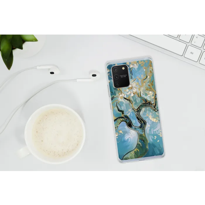 Amandelbloesem boom - Blauw - Abstract Telefoonhoesje Samsung Galaxy S10 Lite klein -oordopS10Lite