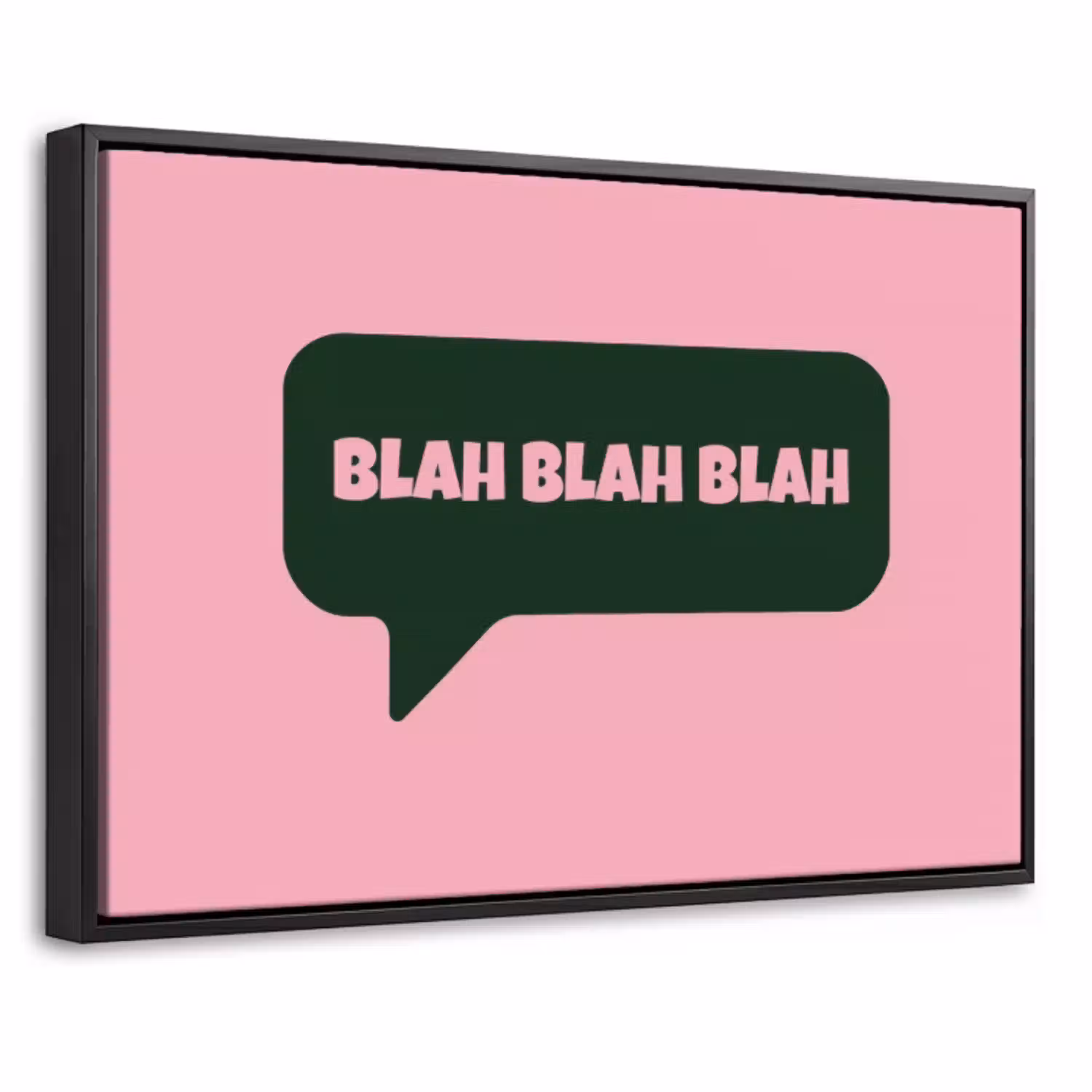 Roze - Tekstwolk - Groen - BLAH BLAH BLAH Canvas met baklijst klein -threedimensional_3d_global