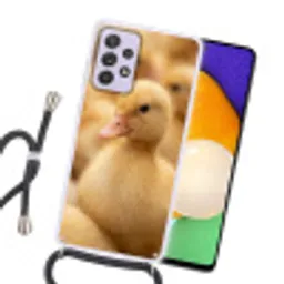 Pijltje - Eend - Natuur - Geel Hoesje Samsung Galaxy A52 5G met koord klein -sfeer1
