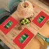 Minimalistisch - Kerstbomen - Rood - Sneeuw Placemat vinyl groot -zzsfeer5_Kitchenyeah-website