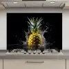 Ananas - Fruit - Water - Planten - Zwart keuken achterwand spatscherm klein -3d_website