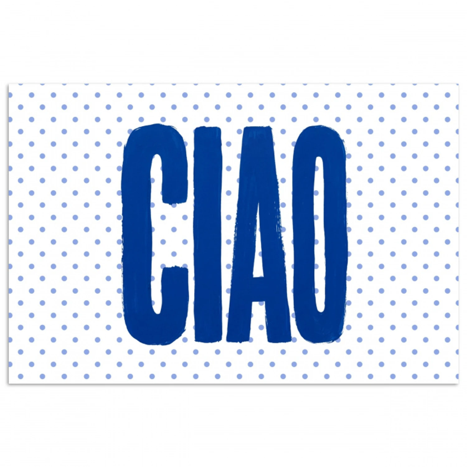 Ciao - Blauw - Stippen poster papier klein -3d
