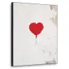 Ballon - Rood - Hart Textielframe zwart klein -3d