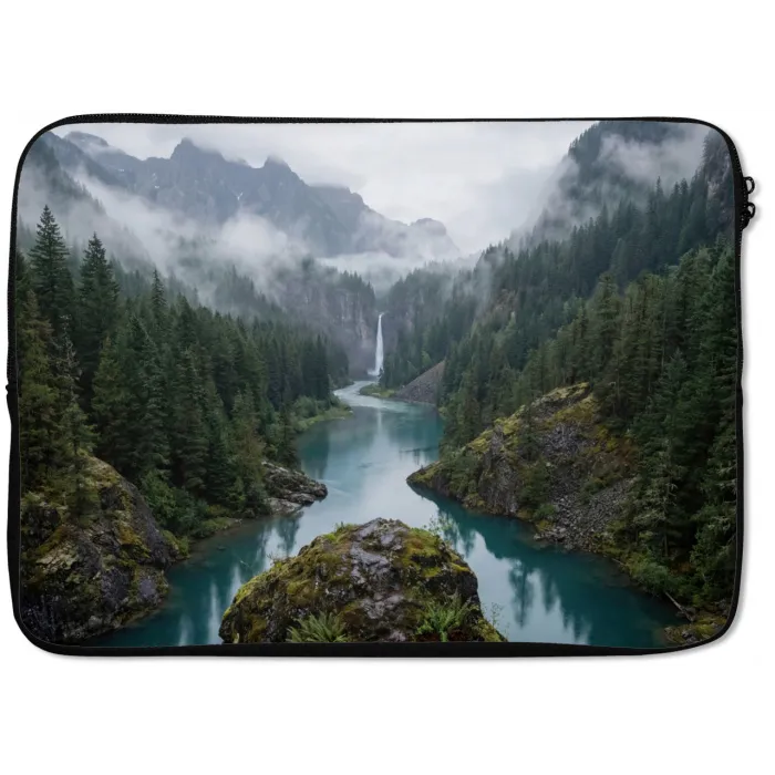 Waterval - Bomen - Bergen laptophoes neopreen klein -zkaufland3dotto