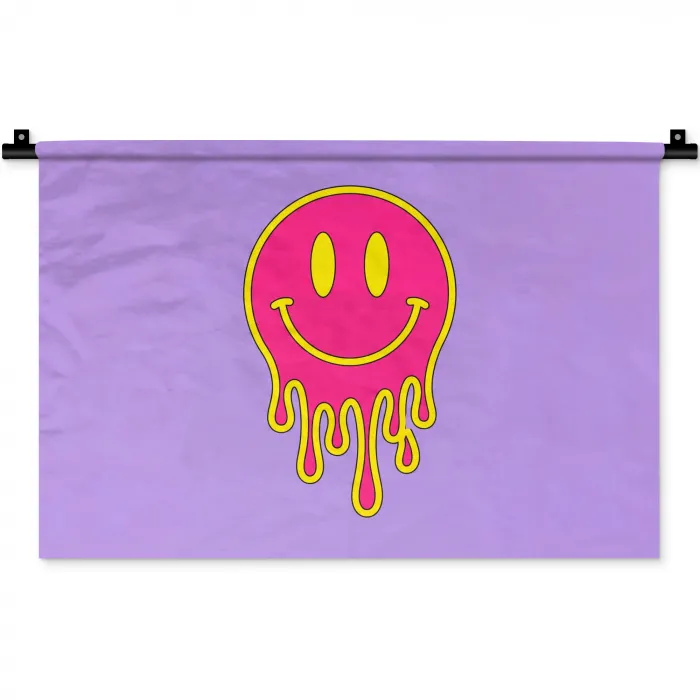 Smiley - Drip - Neon Wandkleed katoen klein -zz3d
