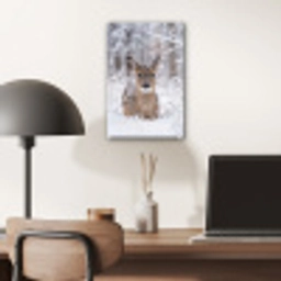 Hert - Sneeuw - Bos - Dieren - Vertederend plexiglas 5mm klein -sfeer6