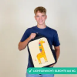 Giraffe - Dier - Kleurrijk Rugzak - Zwart middel -sfeer7_NL