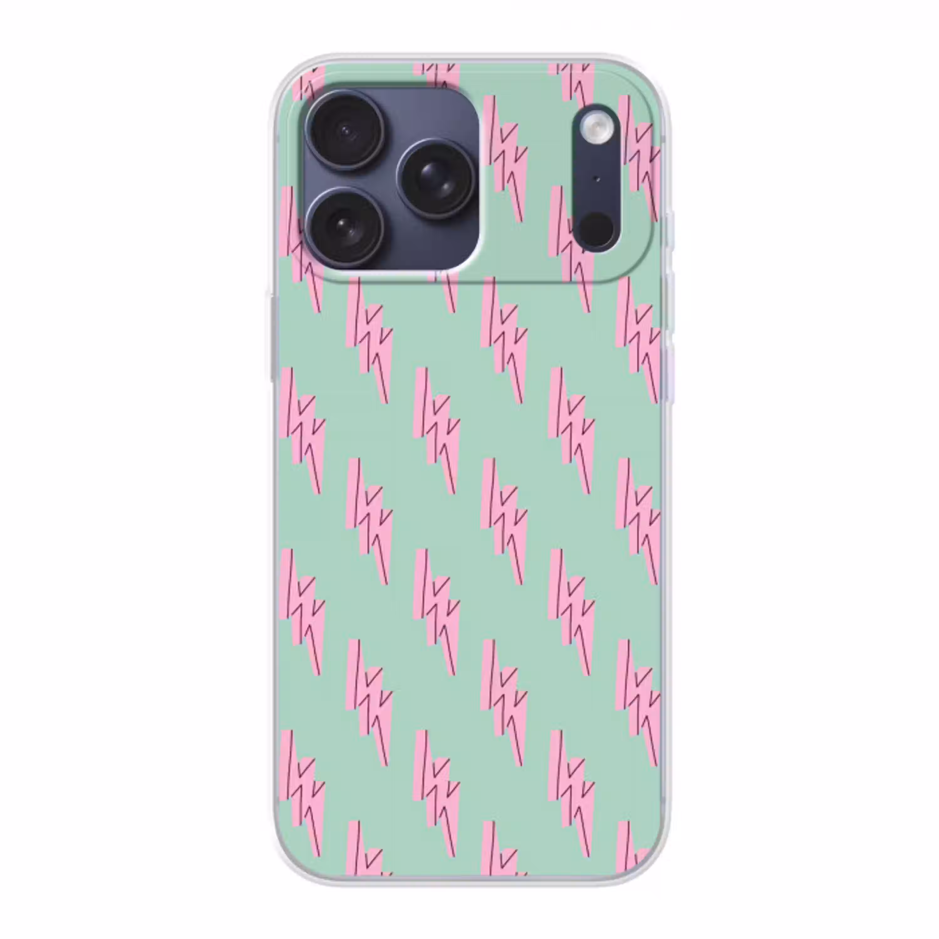 Bliksemschichten - Patroon - Groen - Roze Telefoonhoesje iPhone 17 Pro Max klein -3d