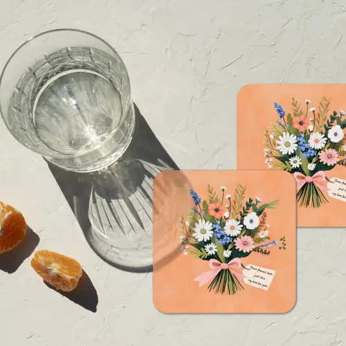 Boeket - Strikje - Quote onderzetter kurk middel -sfeer4
