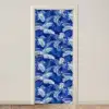 Palmblad - Patroon - Blauw deurposter klein 289 -3d_beige