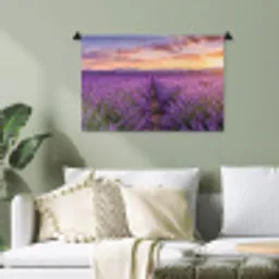 Lavendel - Veld - Natuur - Paars Wandkleed katoen klein -sfeer7