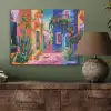 Geel - Blauw - Oranje - Huis PET vilt klein -sfeer2