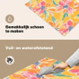 Textuur - Bloemen - Kleurrijk Inductie beschemer met haakjes klein 777 -ky-schoon-nl