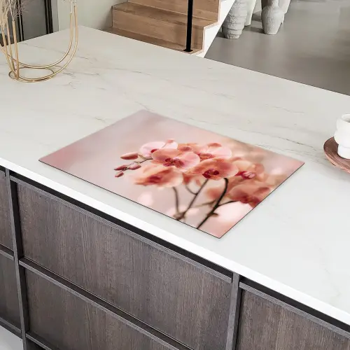 Orchidee - Bloemen - Roze - Bloemblaadjes Inductie beschermer vinyl 3mm klein -sfeer8
