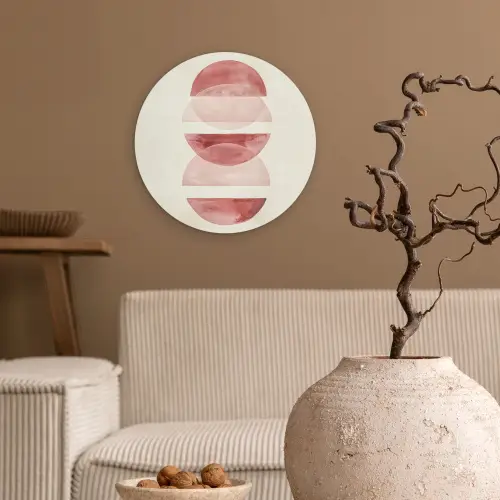 Minimalistisch - Cirkels - Roze Wandcirkel plexiglas klein -sfeer1