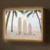 Surfboard - Palmbomen - Kleurrijk Light Box met batterij (Wandlamp) middel -z3d_website