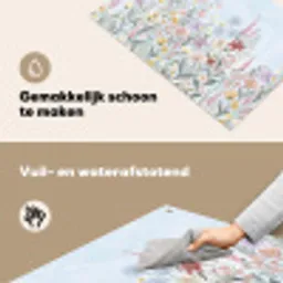 Weidebloemen - Illustratie - Kleurrijk Inductie beschemer met haakjes klein -ky-schoon-nl