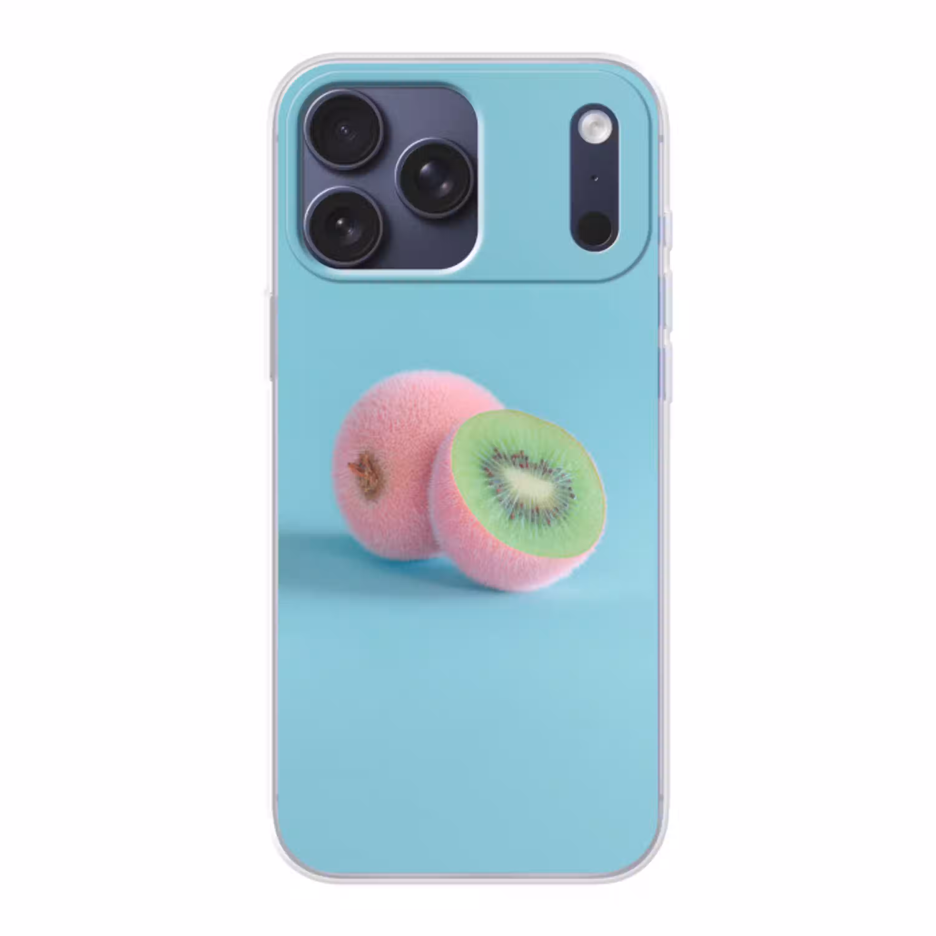 Kiwi - Blauw - Surrealistisch Telefoonhoesje iPhone 17 Pro Max klein -3d