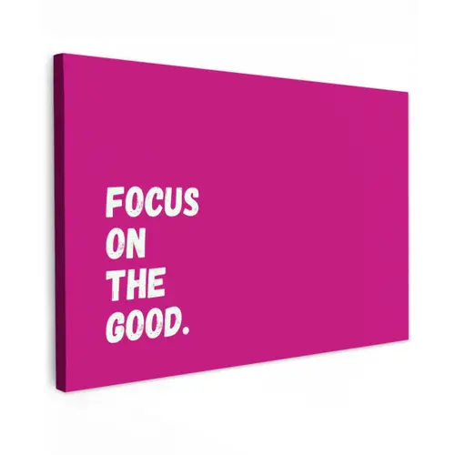 Focus on the good - Roze - Simple canvas 2cm klein -z3d