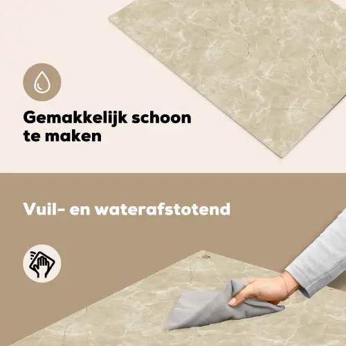 Lichtbeige - Marmer - Diffusie adering Inductie beschemer met haakjes klein 777 -ky-schoon-nl