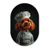 Bruin - Kok - Hondje Wandcirkel Ovaal Forex klein -3d