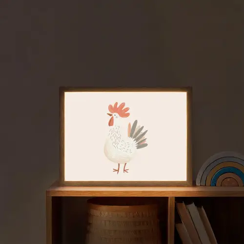 Kip - Boerderij - Dieren Light Box met batterij (Wandlamp kind) middel -sfeer1_kind