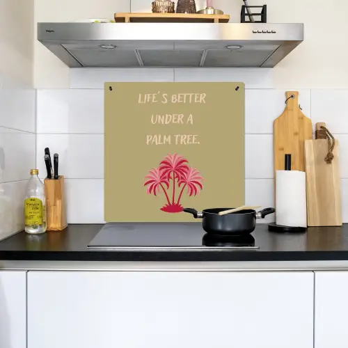 Groen - Zomer - Quote - Palmboom Inductie beschemer met haakjes middel -sfeer2