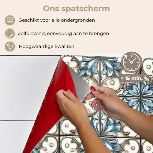 Barok - Tegel - Kleurrijk keuken achterwand spatscherm klein 900 -spatscherm_NL