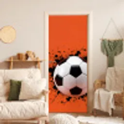 Voetbal - Verf - Sport - Oranje deurposter klein -sfeer2