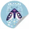 Bladeren - Wit - Vlinder - Insect Wandcirkel behangsticker klein -3d