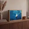 Zeilboot - Water - Abstract - Schaduw Light Box met batterij (Wandlamp) middel -sfeer2