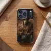 Chimpansee - Stoel - Pak - Bruin Telefoonhoesje iPhone 17 Pro klein -sfeer1