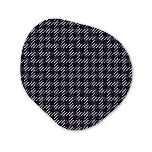 Plaid - Patroon - Ruit - Blauw Wandcirkel Organisch Forex 3mm klein 629 -3d