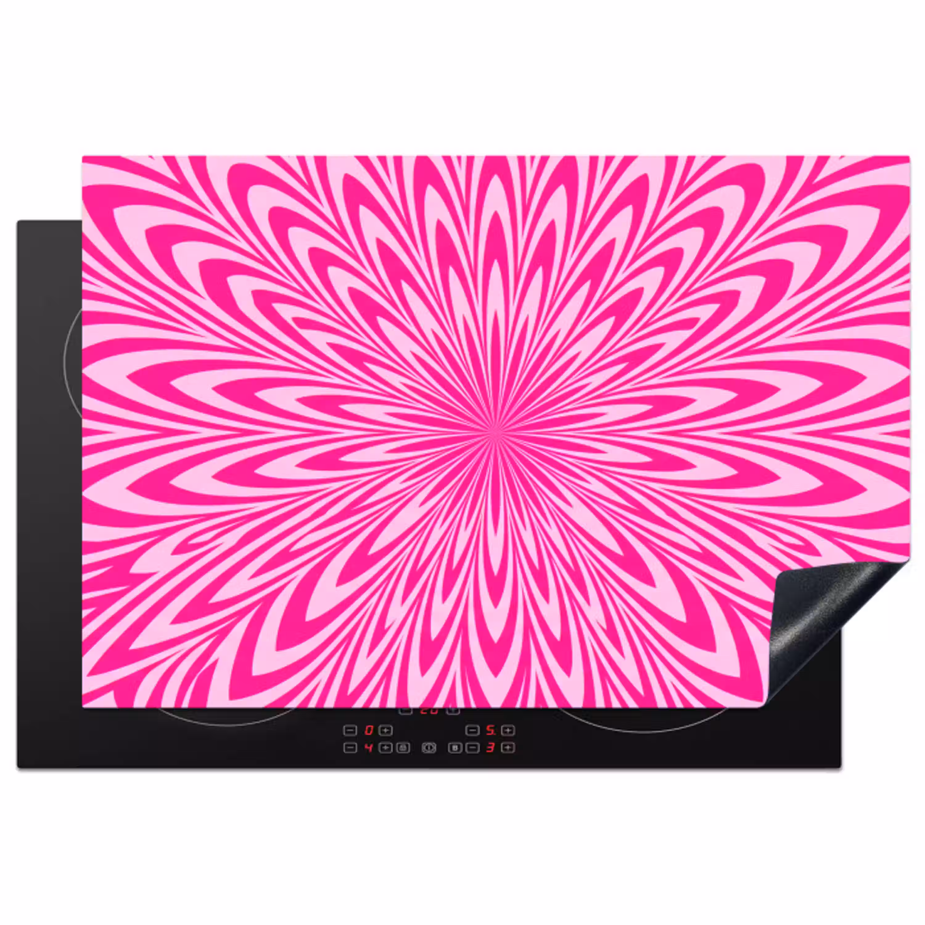 Patroon - Optisch - Roze Inductie beschermer vinyl 3mm klein -3d