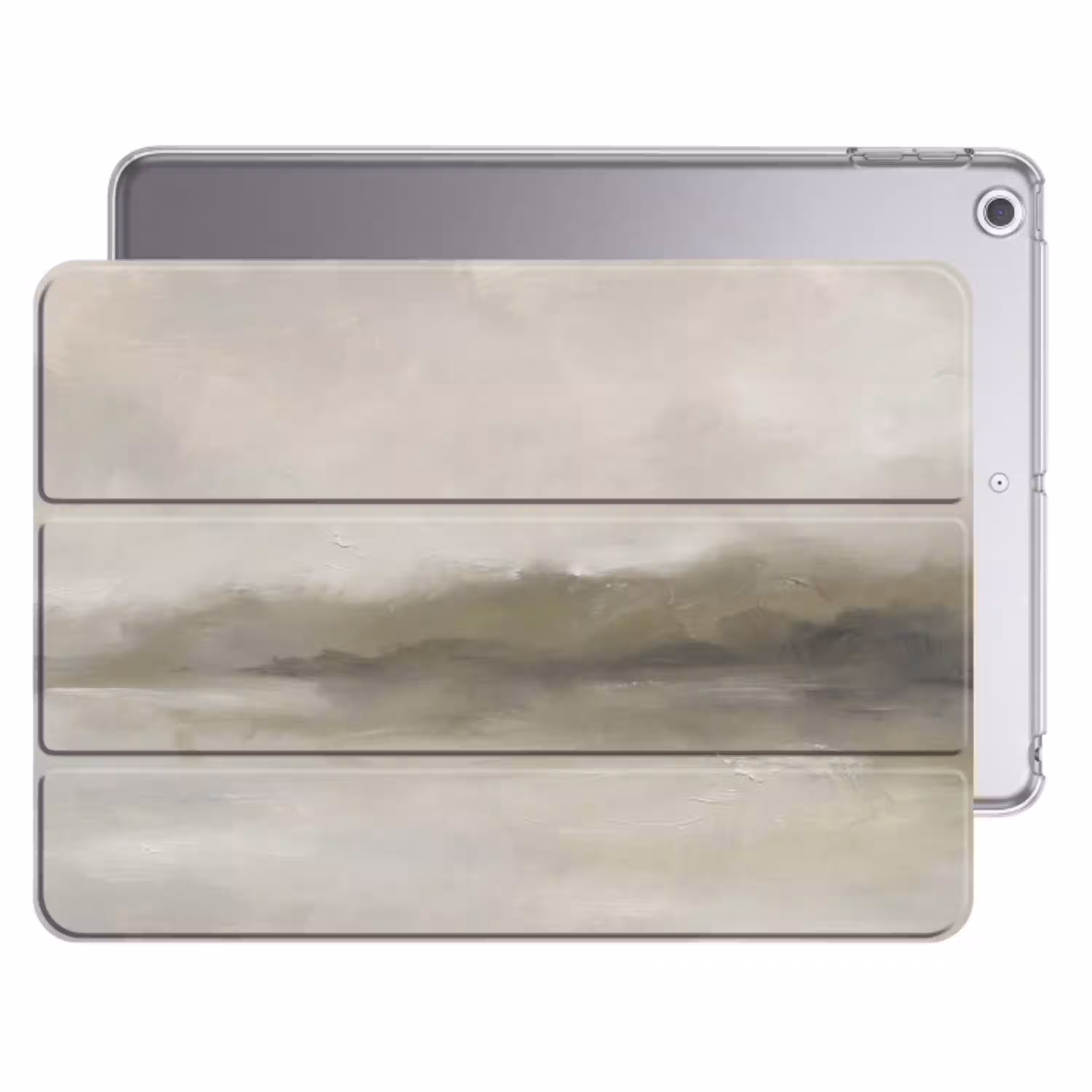 Abstract - Landschap - Nevel - Modern - Grijs Apple iPad 2017 middel -threedimensional_3d_global