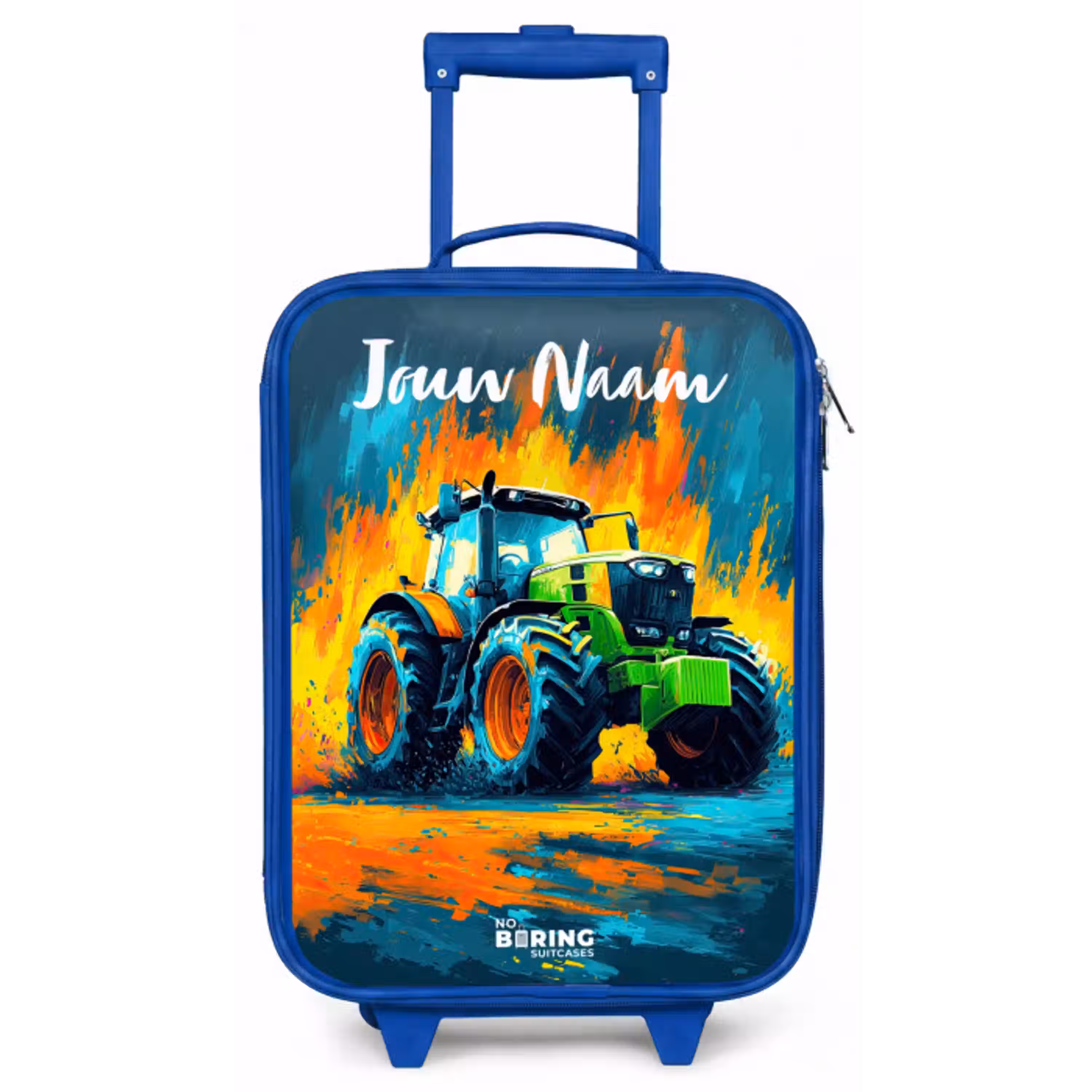 Abstract - Tractor - Groen Kinderkoffer - Blauw klein -zz3dotto