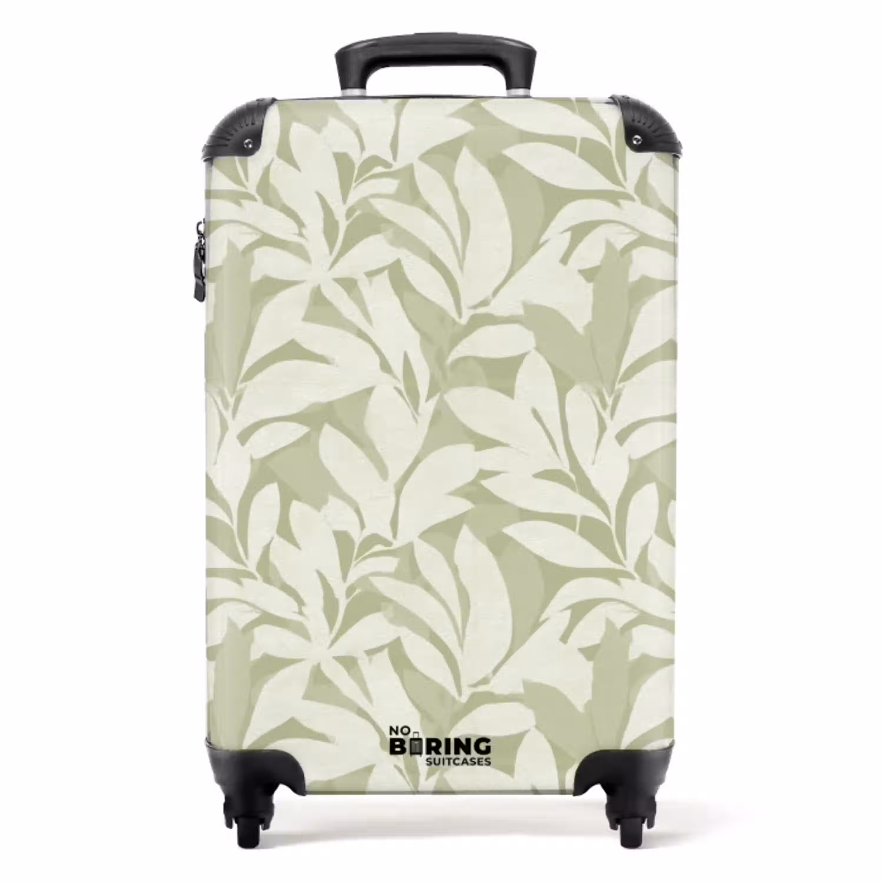 Saliegroen - Botanisch - Minimalistisch - Patroon NBS - Handbagage koffer - Volwassenen Unisex middel -productfoto_recht