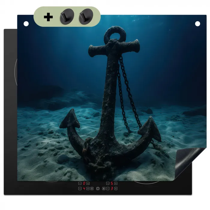 Anker - Ijzer - Zeebodem - Zand Inductie beschemer met haakjes middel -3d