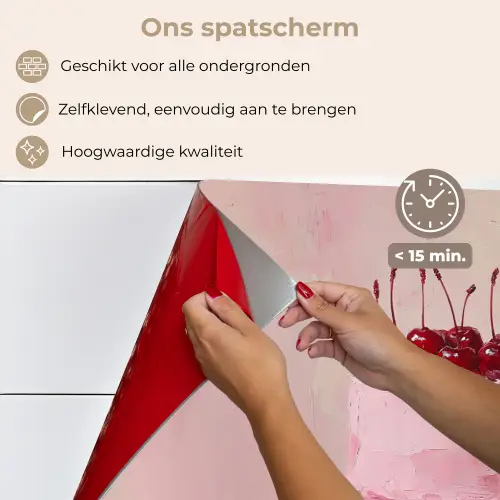Taart - Pink - Cherry keuken achterwand spatscherm klein -spatscherm_NL