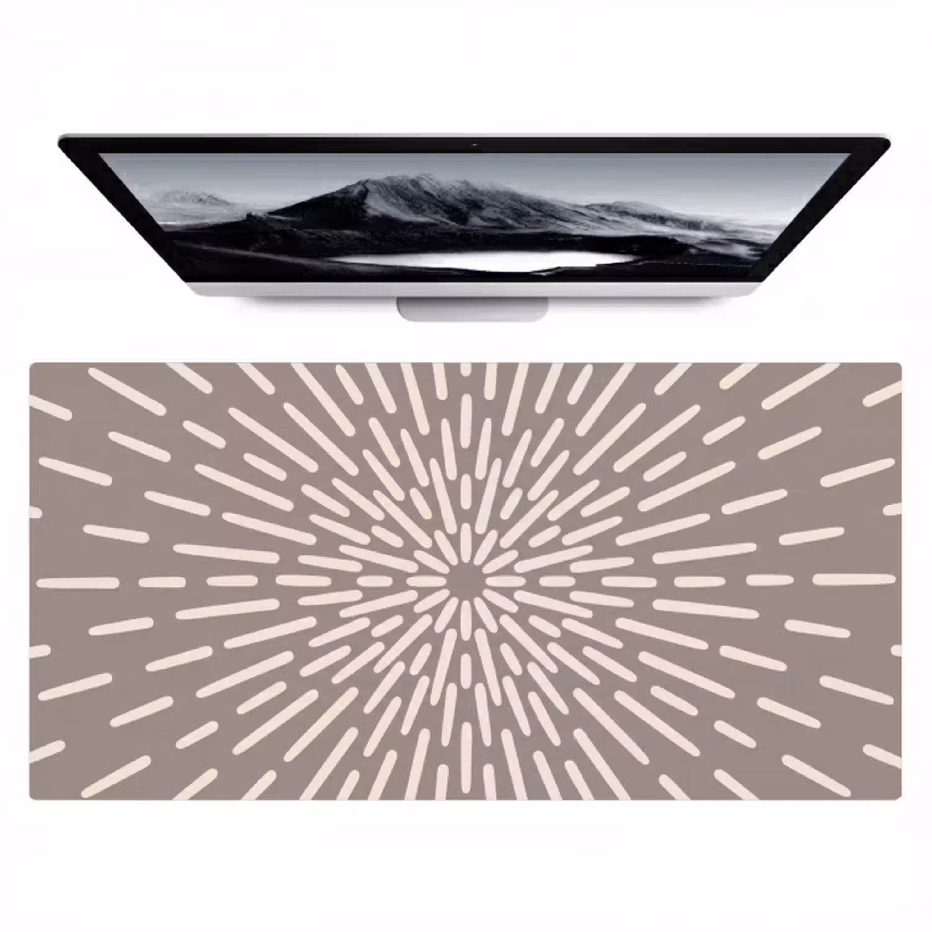Patroon - Stralen - Abstract - Modern - Grijs Muismat XXL klein -zzz3d