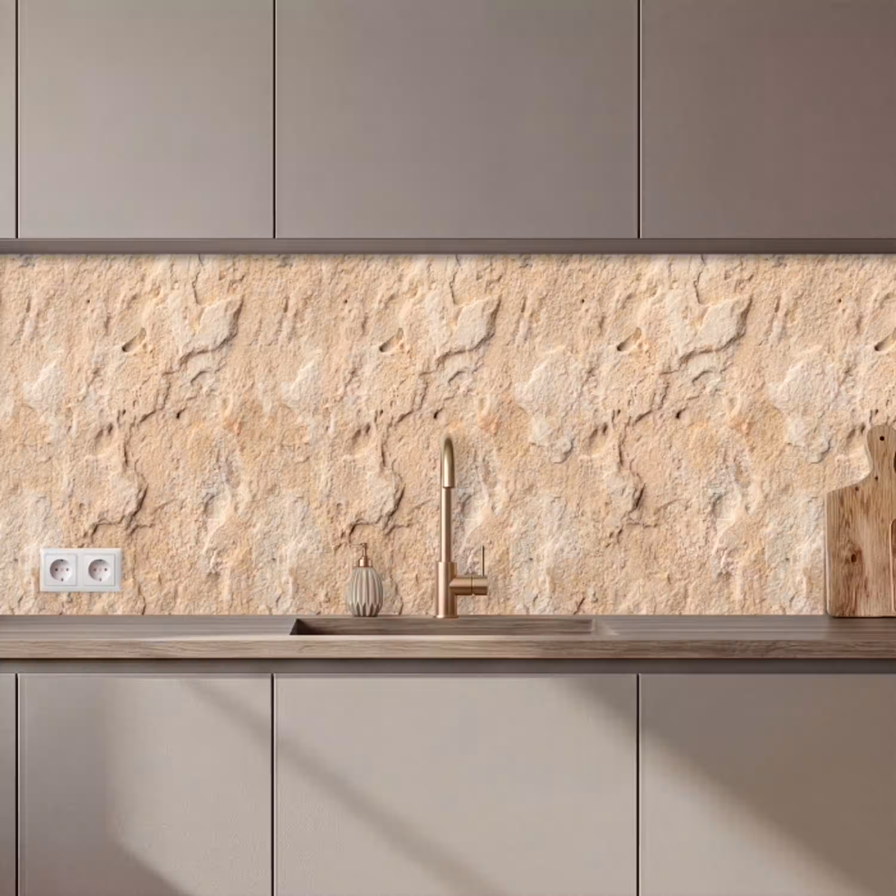 Textuur - Steen - Natuur - Beige keuken achterwand 2 middel zz_3dshopping