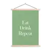 Eten - Drinken - Tekst - Mintgroen textielposter latten blank klein -3d