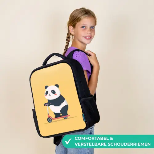 Panda - Step - Geel Rugzak - Zwart middel -sfeer6_NL